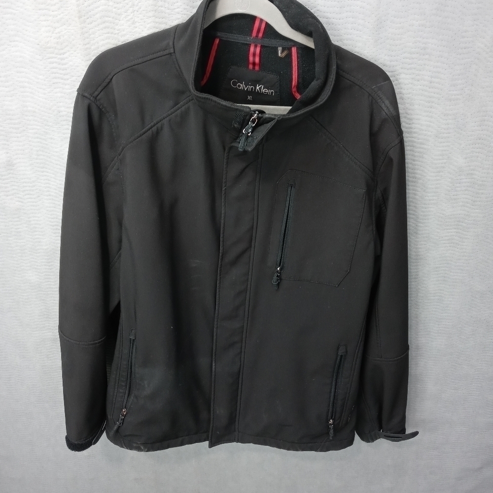Calvin Klein men's black full zip lined water resi
